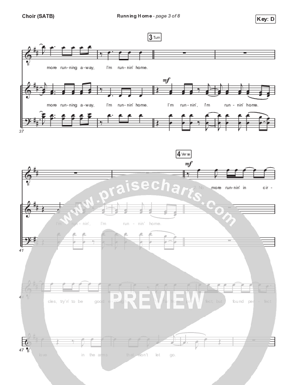 Running Home (Choral Anthem SATB) Choir Sheet (SATB) (Cochren & Co / Arr. Mason Brown)