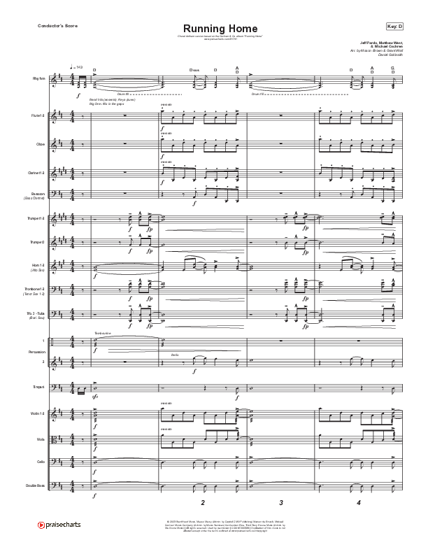 Running Home (Choral Anthem SATB) Conductor's Score (Cochren & Co / Arr. Mason Brown)