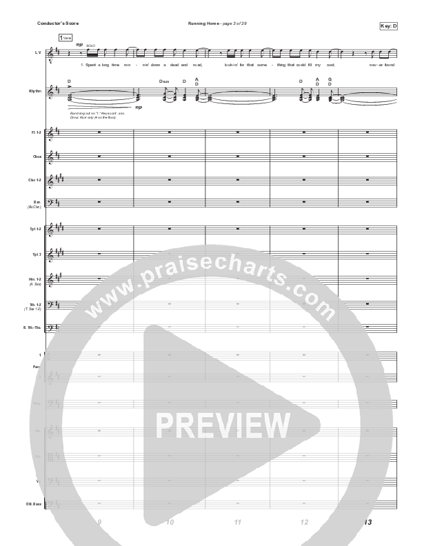Running Home (Choral Anthem SATB) Orchestration (Cochren & Co / Arr. Mason Brown)