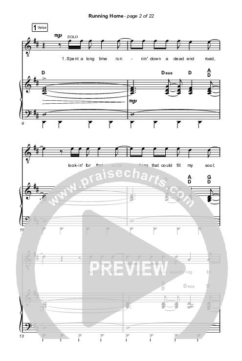 Running Home (Choral Anthem SATB) Octavo (SATB & Pno) (Cochren & Co / Arr. Mason Brown)