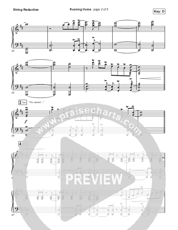 Running Home (Choral Anthem SATB) String Reduction (Cochren & Co / Arr. Mason Brown)