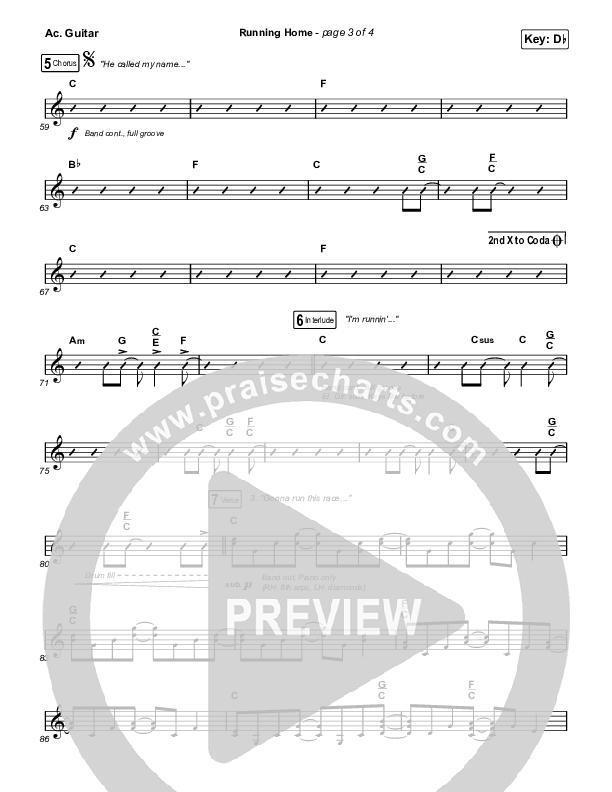 Running Home (Worship Choir/SAB) Acoustic Guitar (Cochren & Co / Arr. Mason Brown)