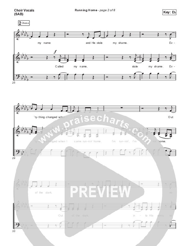 Running Home (Worship Choir/SAB) Choir Sheet (SAB) (Cochren & Co / Arr. Mason Brown)