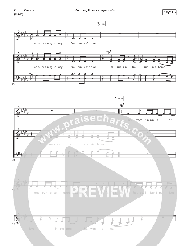 Running Home (Worship Choir/SAB) Choir Sheet (SAB) (Cochren & Co / Arr. Mason Brown)