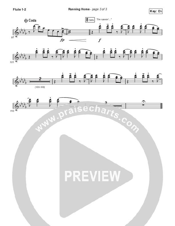 Running Home (Worship Choir/SAB) Flute 1/2 (Cochren & Co / Arr. Mason Brown)