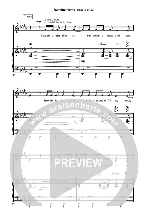 Running Home (Worship Choir/SAB) Octavo (SAB & Pno) (Cochren & Co / Arr. Mason Brown)