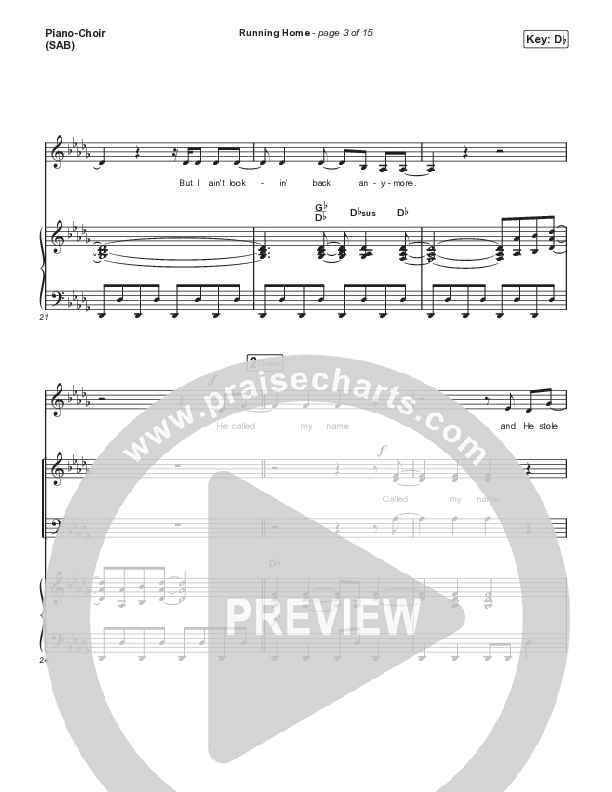Running Home (Worship Choir/SAB) Piano/Choir (SAB) (Cochren & Co / Arr. Mason Brown)