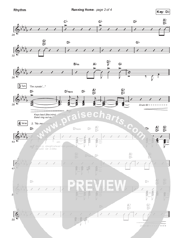 Running Home (Worship Choir/SAB) Rhythm Chart (Cochren & Co / Arr. Mason Brown)