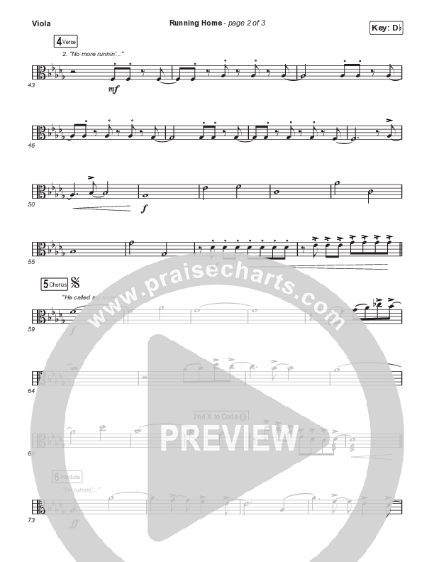 Running Home (Worship Choir/SAB) Viola (Cochren & Co / Arr. Mason Brown)
