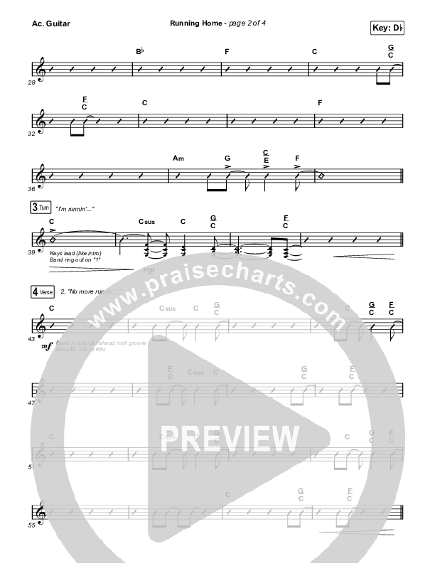 Running Home (Sing It Now) Acoustic Guitar (Cochren & Co / Arr. Mason Brown)