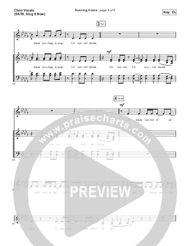 Running Home (Sing It Now) Choir Sheet (SATB) (Cochren & Co / Arr. Mason Brown)