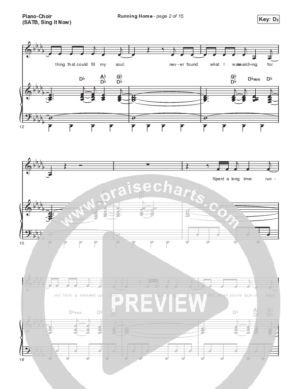 Running Home (Sing It Now) Piano/Choir (SATB) (Cochren & Co / Arr. Mason Brown)