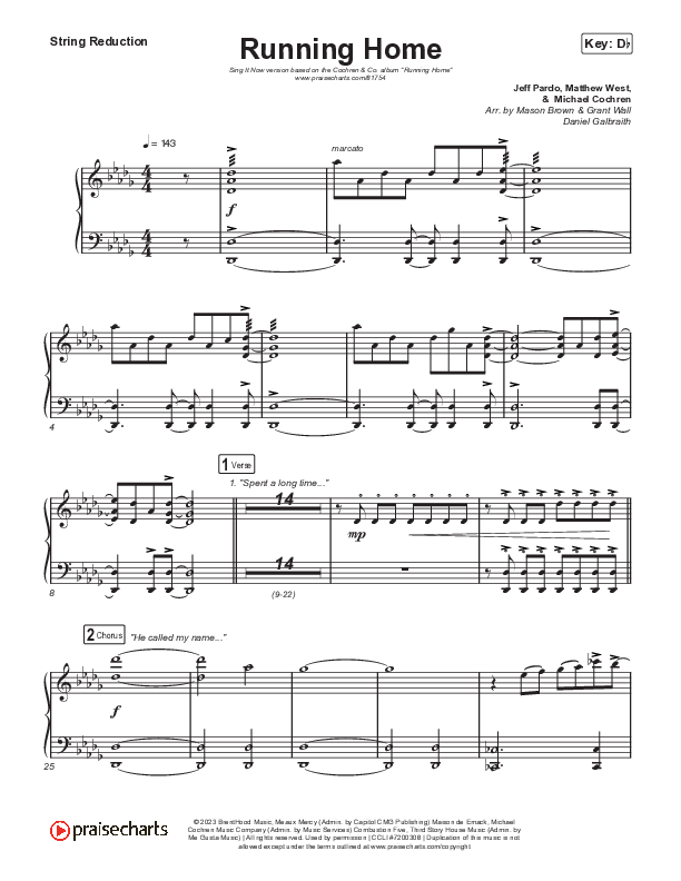 Running Home (Sing It Now) String Reduction (Cochren & Co / Arr. Mason Brown)