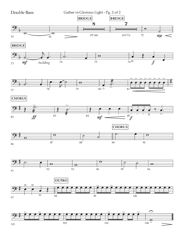 Gather In Glorious Light (Choral Anthem SATB) Double Bass (Lifeway Choral / Arr. Craig Adams / Orch. Danny Zaloudik)