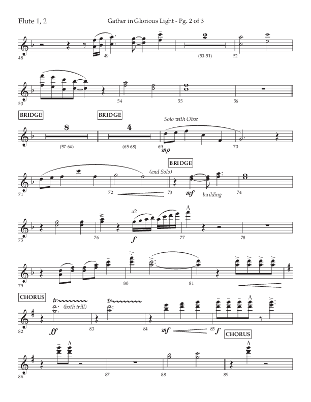 Gather In Glorious Light (Choral Anthem SATB) Flute 1/2 (Lifeway Choral / Arr. Craig Adams / Orch. Danny Zaloudik)