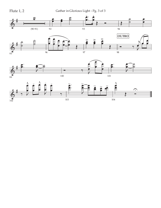 Gather In Glorious Light (Choral Anthem SATB) Flute 1/2 (Lifeway Choral / Arr. Craig Adams / Orch. Danny Zaloudik)