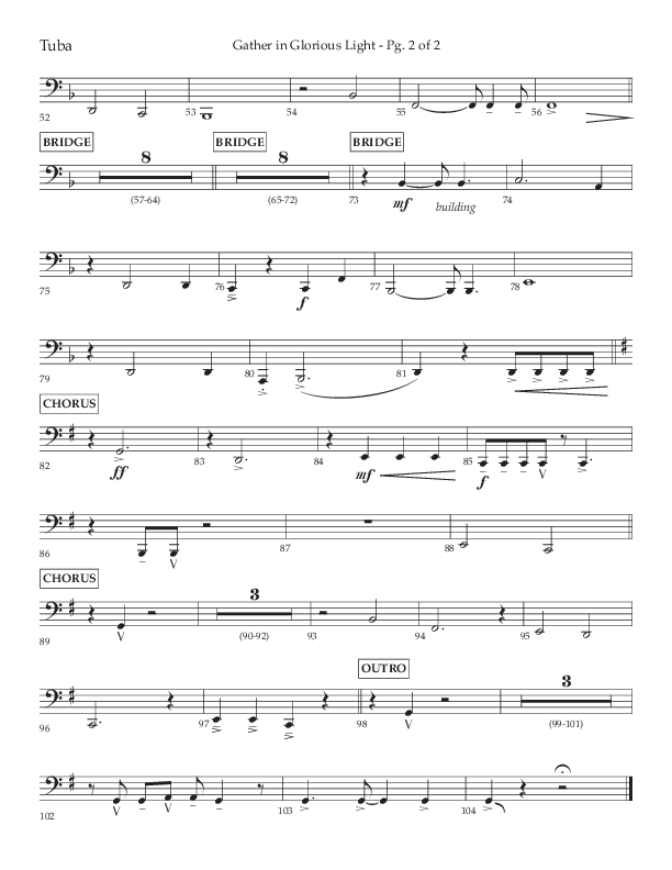 Gather In Glorious Light (Choral Anthem SATB) Tuba (Lifeway Choral / Arr. Craig Adams / Orch. Danny Zaloudik)