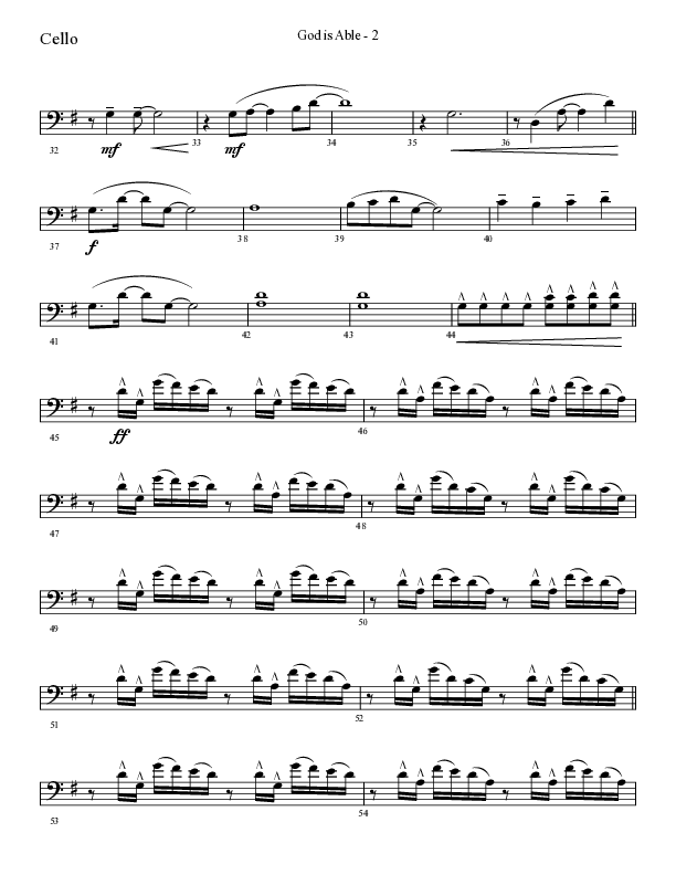 God Is Able (Choral Anthem SATB) Cello (Lifeway Choral / Arr. Cliff Duren)