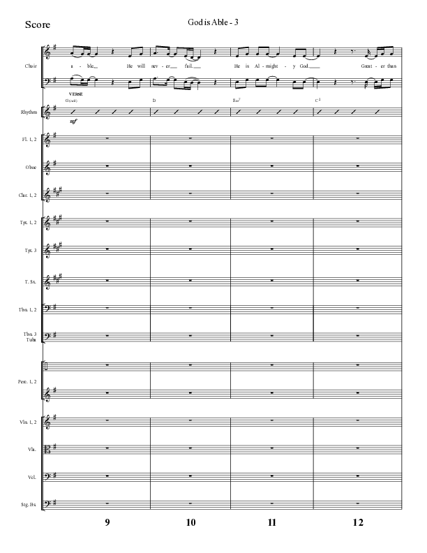 God Is Able (Choral Anthem SATB) Conductor's Score (Lifeway Choral / Arr. Cliff Duren)