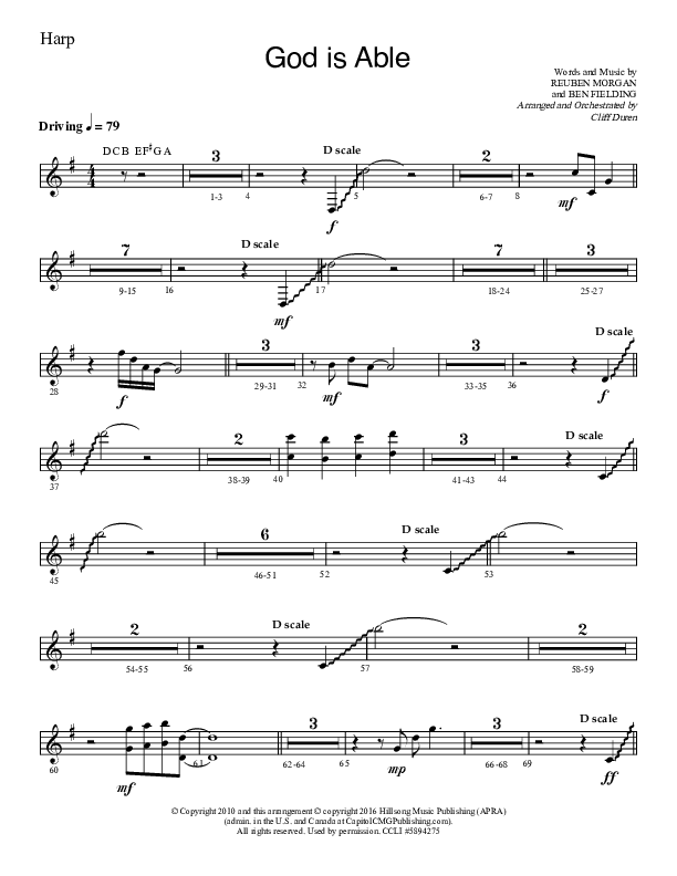 God Is Able (Choral Anthem SATB) Harp (Lifeway Choral / Arr. Cliff Duren)