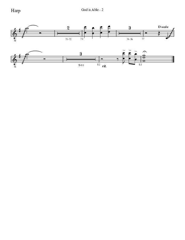 God Is Able (Choral Anthem SATB) Harp (Lifeway Choral / Arr. Cliff Duren)