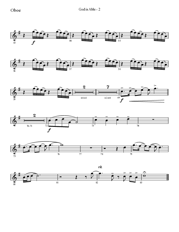 God Is Able (Choral Anthem SATB) Oboe (Lifeway Choral / Arr. Cliff Duren)