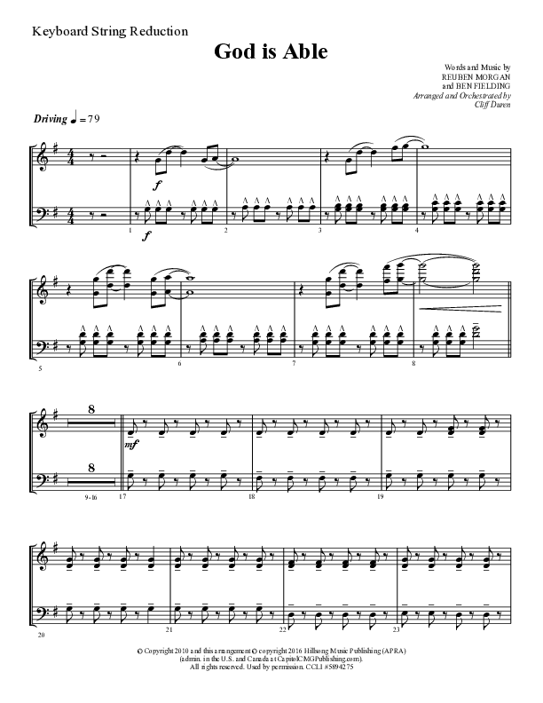 God Is Able (Choral Anthem SATB) String Reduction (Lifeway Choral / Arr. Cliff Duren)
