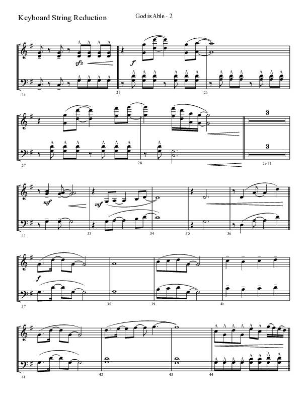 God Is Able (Choral Anthem SATB) String Reduction (Lifeway Choral / Arr. Cliff Duren)