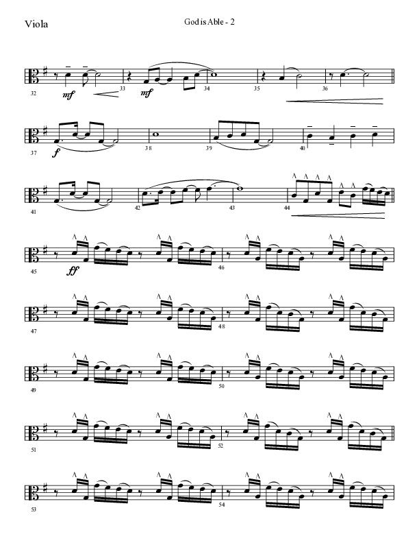 God Is Able (Choral Anthem SATB) Viola (Lifeway Choral / Arr. Cliff Duren)