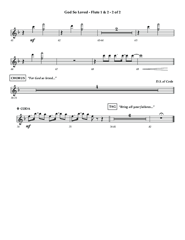 God So Loved (Choir Edition / Sing It Now) Flute 1/2 (Lifeway Choral / Arr. Luke Gambill / Orch. Dennis Allen)