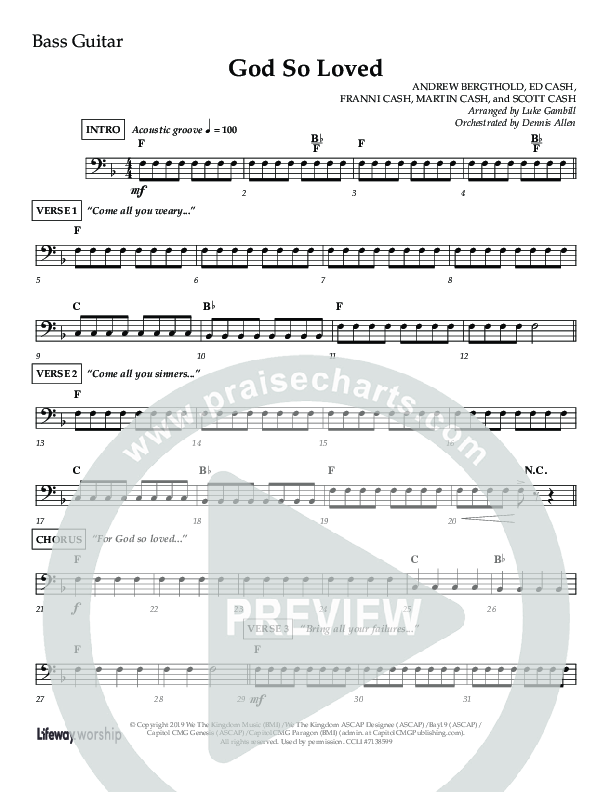 God So Loved (Choir Edition / Sing It Now) Lead Melody & Rhythm (Lifeway Choral / Arr. Luke Gambill / Orch. Dennis Allen)