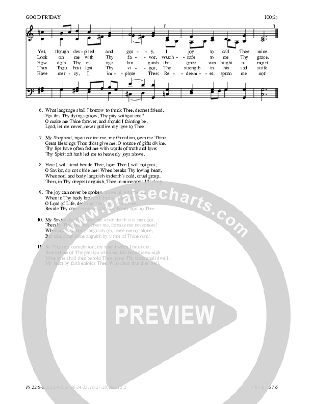 O Sacred Head, Now Wounded Hymn Sheet (SATB) (Traditional Hymn)