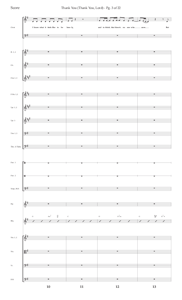 Thank You (Thank You Lord) (Choral Anthem SATB) Orchestration (Lifeway Choral / Arr. Cliff Duren)