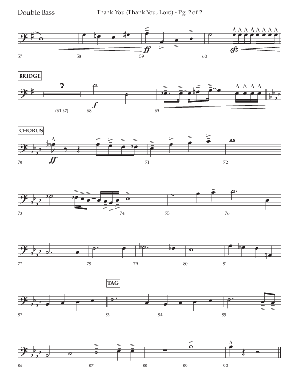 Thank You (Thank You Lord) (Choral Anthem SATB) Double Bass (Lifeway Choral / Arr. Cliff Duren)