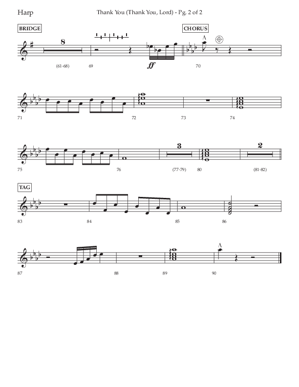 Thank You (Thank You Lord) (Choral Anthem SATB) Harp (Lifeway Choral / Arr. Cliff Duren)