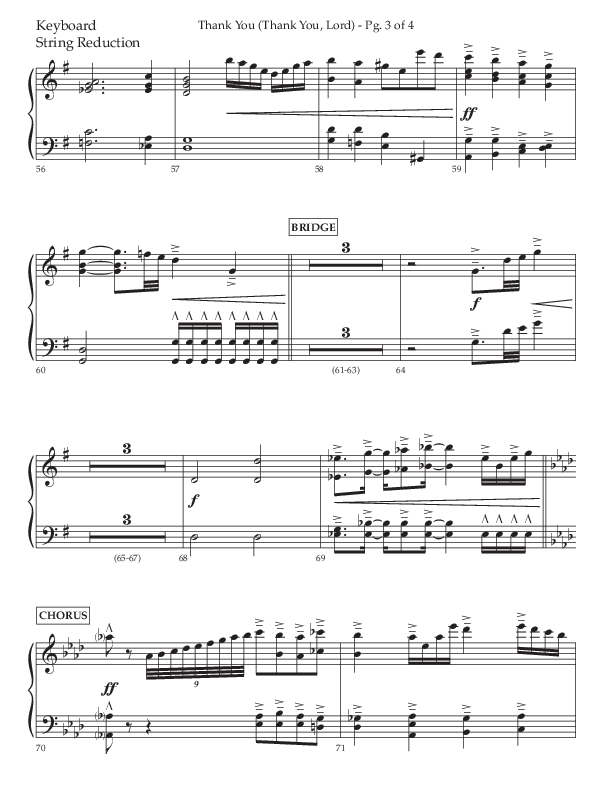 Thank You (Thank You Lord) (Choral Anthem SATB) String Reduction (Lifeway Choral / Arr. Cliff Duren)