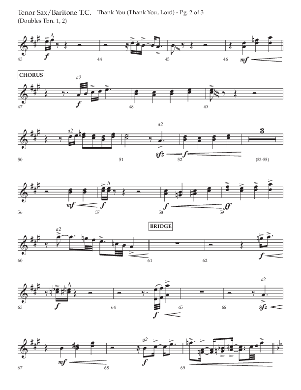 Thank You (Thank You Lord) (Choral Anthem SATB) Tenor Sax/Baritone T.C. (Lifeway Choral / Arr. Cliff Duren)