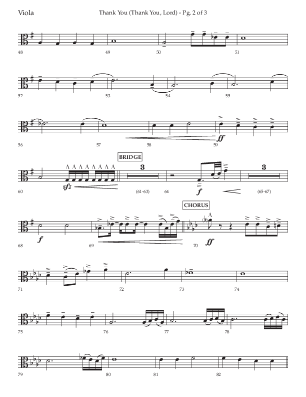 Thank You (Thank You Lord) (Choral Anthem SATB) Viola (Lifeway Choral / Arr. Cliff Duren)