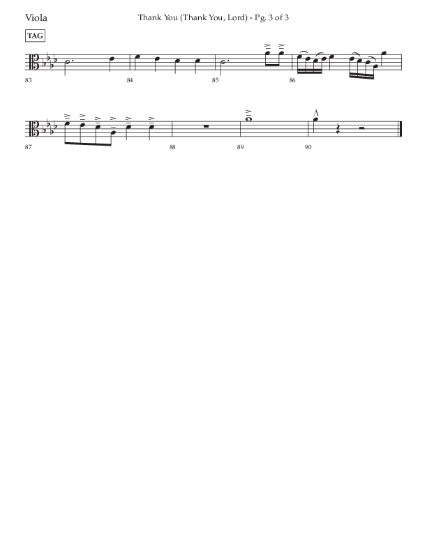 Thank You (Thank You Lord) (Choral Anthem SATB) Viola (Lifeway Choral / Arr. Cliff Duren)