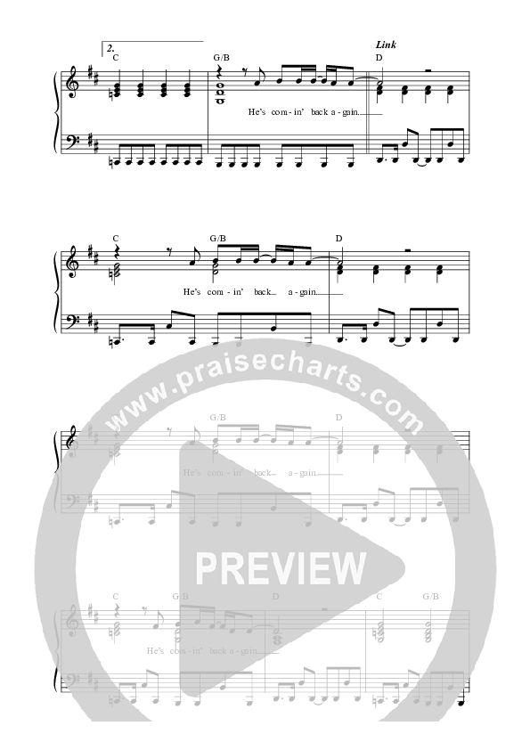 King Of Heaven (Live) Lead Sheet Melody (Vineyard Worship / Tim Brown / Anabeth Morgan)