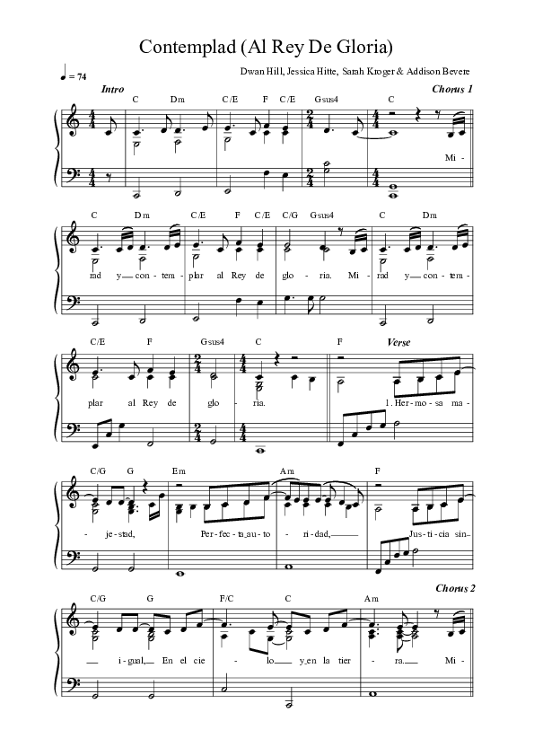 Contemplad (Al Rey De Gloria) (Live) Lead Sheet Melody (REVERE / Gateway Worship Español / Becky Collazos / Joseph Espinoza)