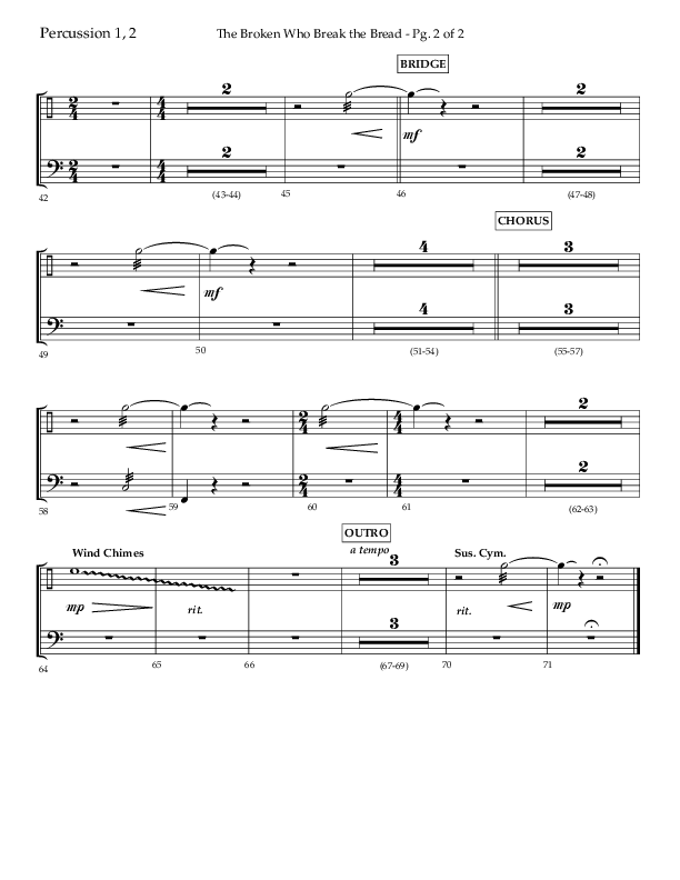 The Broken Who Break The Bread (Choral Anthem SATB) Percussion 1/2 (Lifeway Choral / Arr. Camp Kirkland)