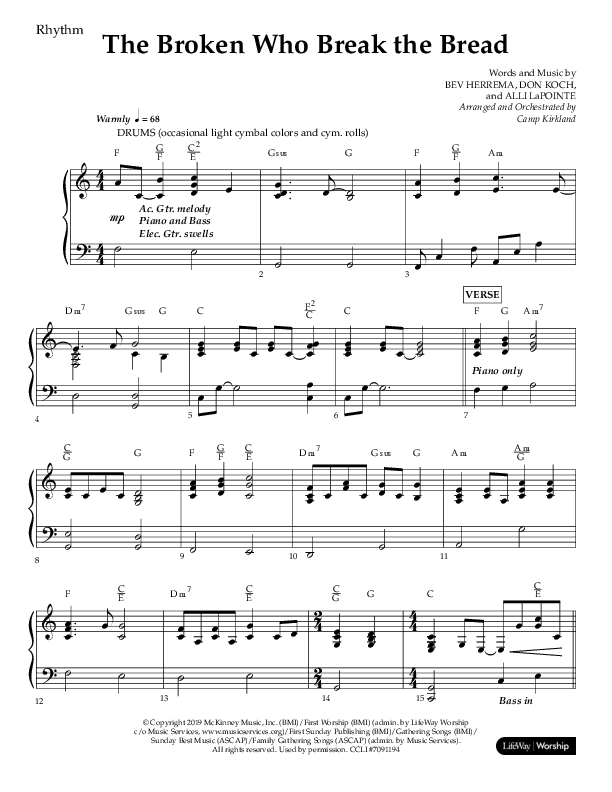 The Broken Who Break The Bread (Choral Anthem SATB) Lead Melody & Rhythm (Lifeway Choral / Arr. Camp Kirkland)