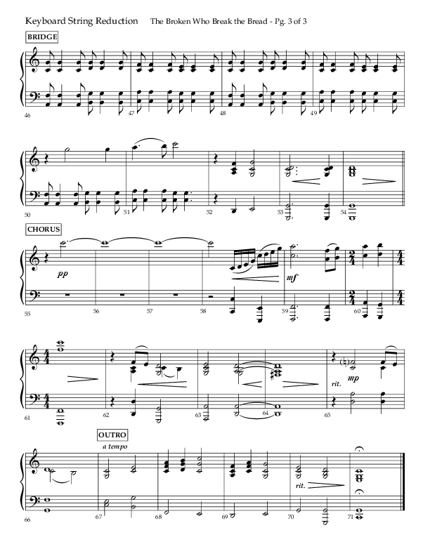 The Broken Who Break The Bread (Choral Anthem SATB) String Reduction (Lifeway Choral / Arr. Camp Kirkland)