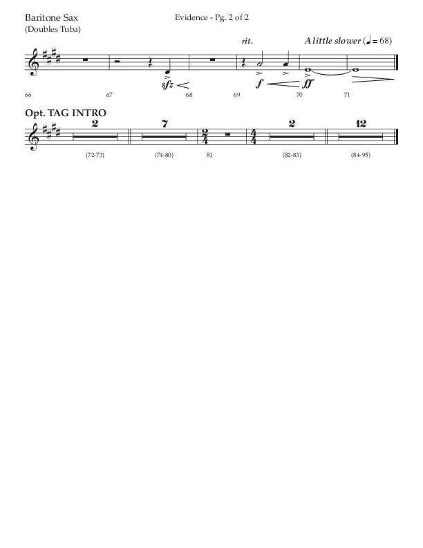 Evidence (with 'Tis So Sweet To Trust In Jesus) (Choral Anthem SATB) Bari Sax (Lifeway Choral / Arr. Cliff Duren)