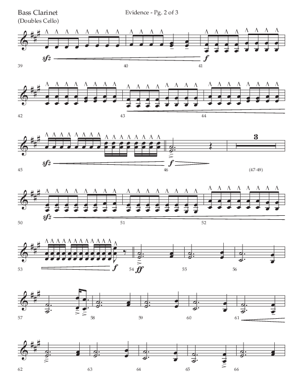 Evidence (with 'Tis So Sweet To Trust In Jesus) (Choral Anthem SATB) Bass Clarinet (Lifeway Choral / Arr. Cliff Duren)