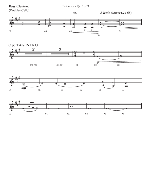 Evidence (with 'Tis So Sweet To Trust In Jesus) (Choral Anthem SATB) Bass Clarinet (Lifeway Choral / Arr. Cliff Duren)