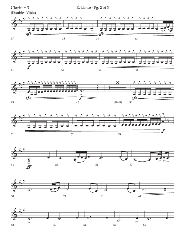 Evidence (with 'Tis So Sweet To Trust In Jesus) (Choral Anthem SATB) Clarinet 3 (Lifeway Choral / Arr. Cliff Duren)