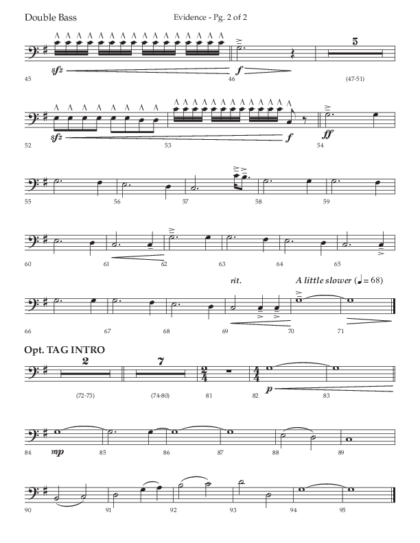 Evidence (with 'Tis So Sweet To Trust In Jesus) (Choral Anthem SATB) Double Bass (Lifeway Choral / Arr. Cliff Duren)
