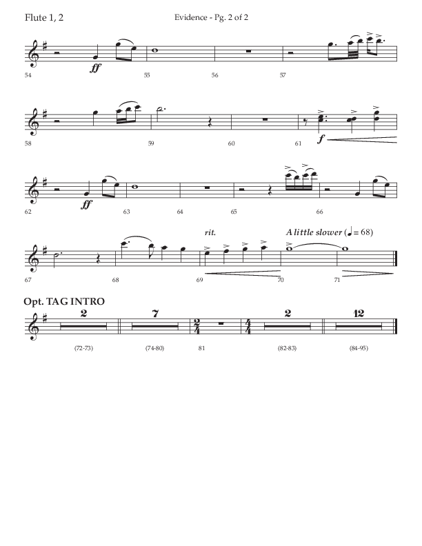 Evidence (with 'Tis So Sweet To Trust In Jesus) (Choral Anthem SATB) Flute 1/2 (Lifeway Choral / Arr. Cliff Duren)